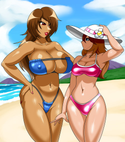 Elaine and Tyra Beach Fun